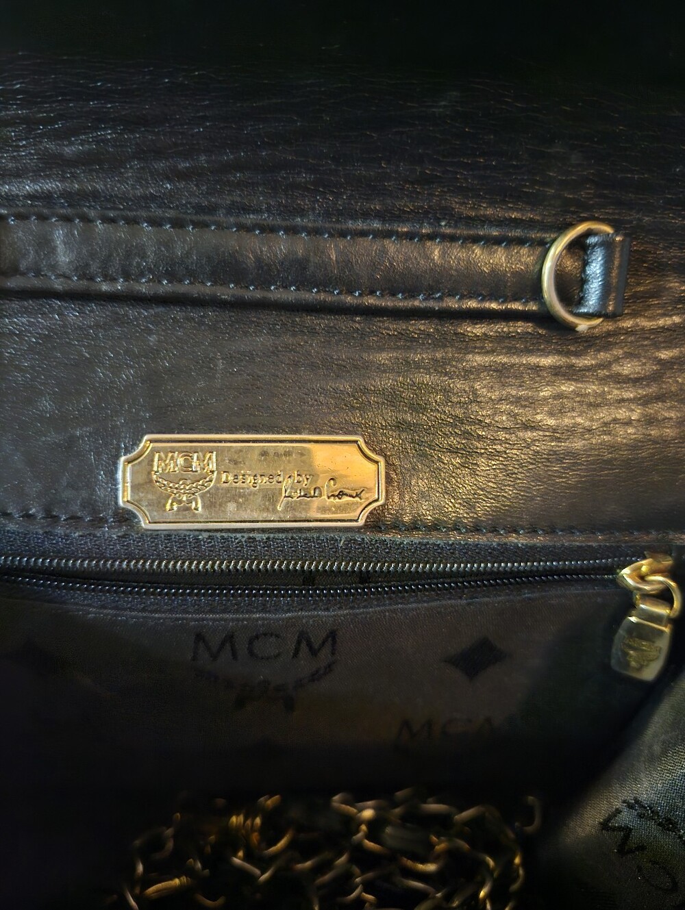 Vintage MCM Black Monogram Rare Clutch Shoulder Bag. - Picture 9 of 12